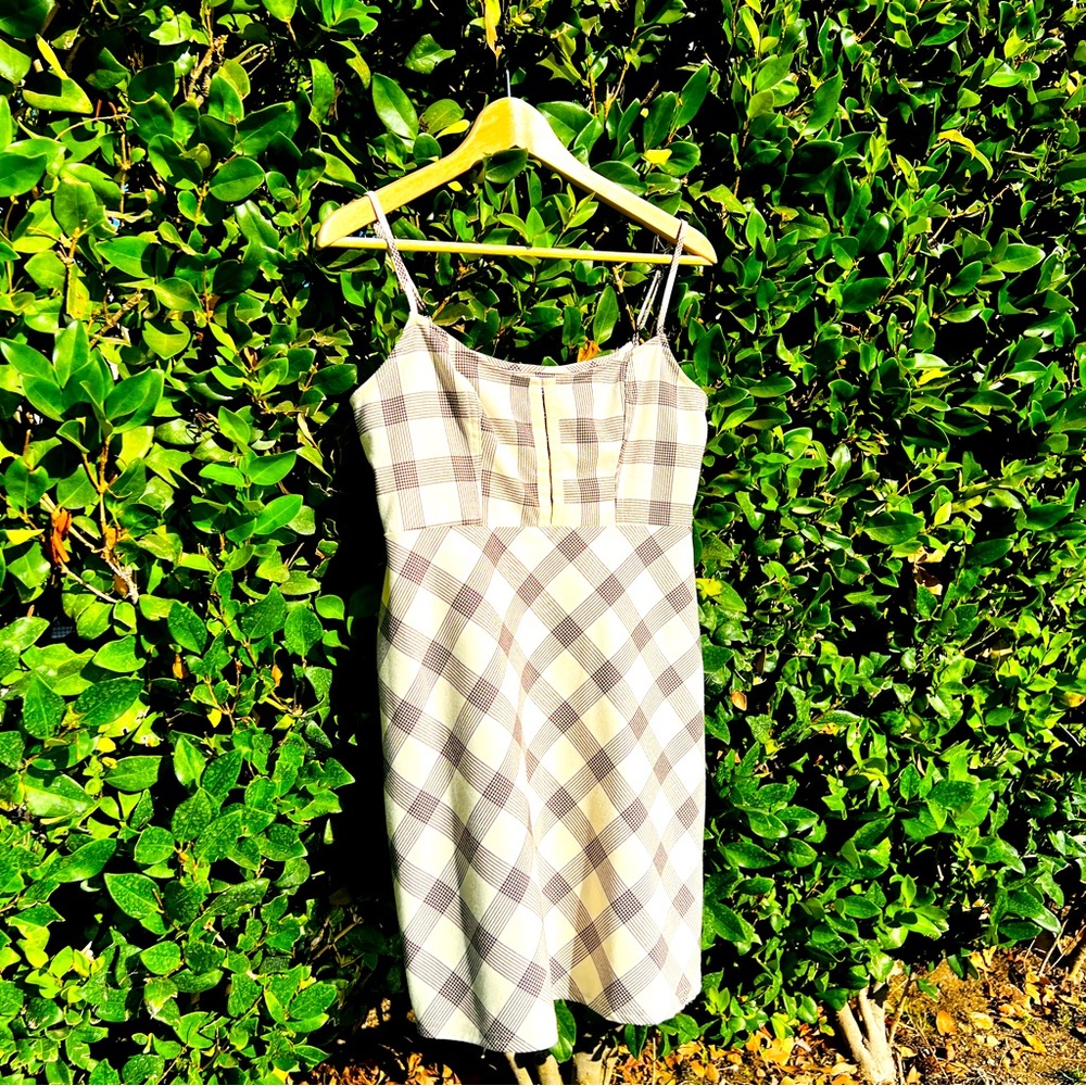 Urban Outfitters Brown & White Keya Plaid Minidress - SML